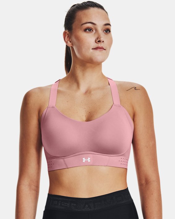 Sports Bra de sujeción alta UA Uplift para mujer, Pink, pdpMainDesktop image number 3
